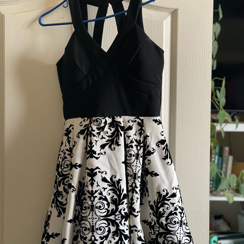 Elegant Black and White Dress
